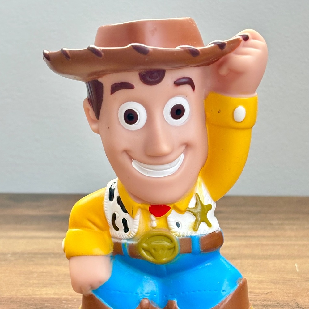 VINTAGE Disney Toy Story WOODY Sheriff Toy Figure Bath Toy Cake Topper
